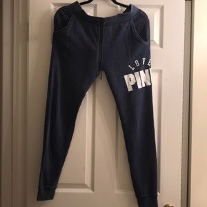 Pink skinny track pants